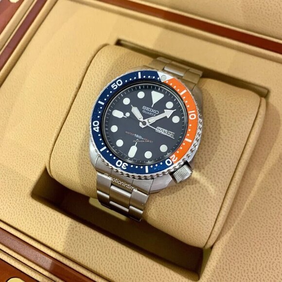 Seiko Pepsi Vintage Cushion Case Circa 1980's - Steel
